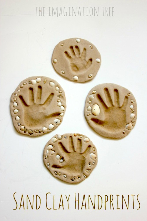 sand clay handprints